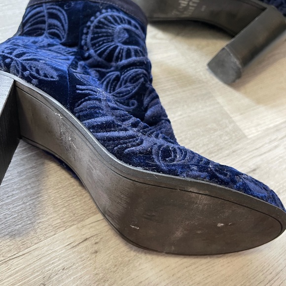 Duo boots royal blue velvet ankle boots - Picture 5 of 7